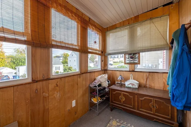 a room with window and a table