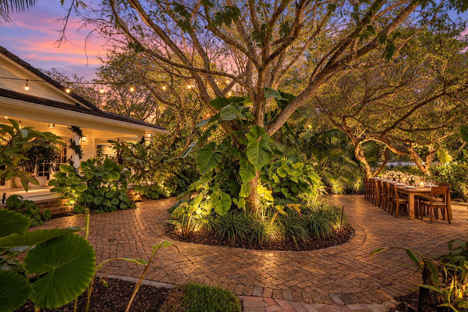 13920 Stirling Road Southwest Ranches, FL 33330 - Photo 17 of 81 Twilight Tropical Courtyard Dinner