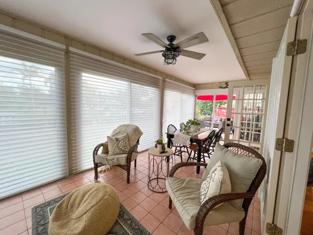 a living room with furniture
