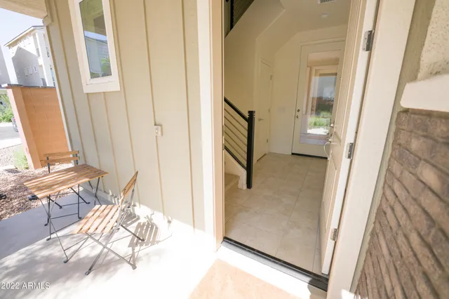 a view of a bedroom from a bedroom