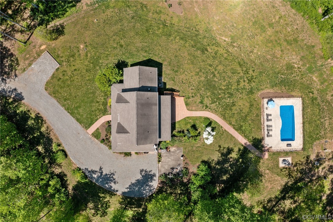 15163 Rice Road Beaverdam, VA 23015 - Photo 34 of 50 an aerial view of a house with a yard