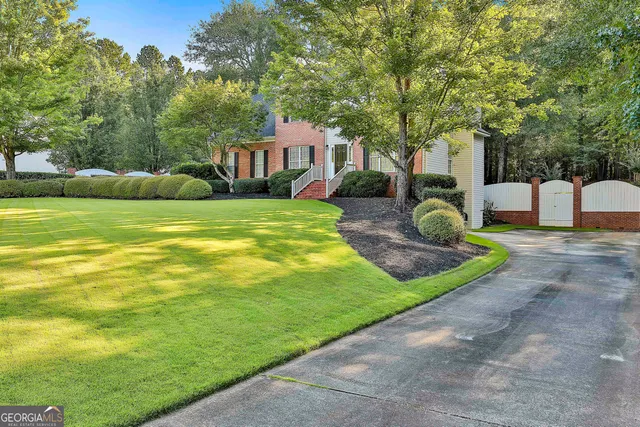 a view of a backyard