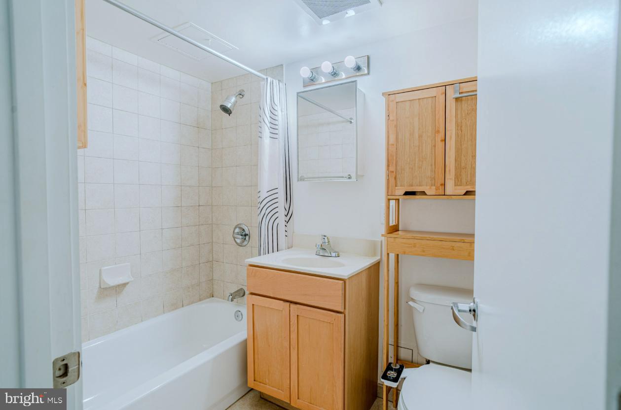 800 4th Street Southwest, Unit S501 Washington, DC 20024 - Photo 12 of 26 a bathroom with a sink a toilet and shower