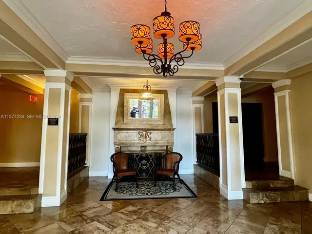 a dining room filled with furniture