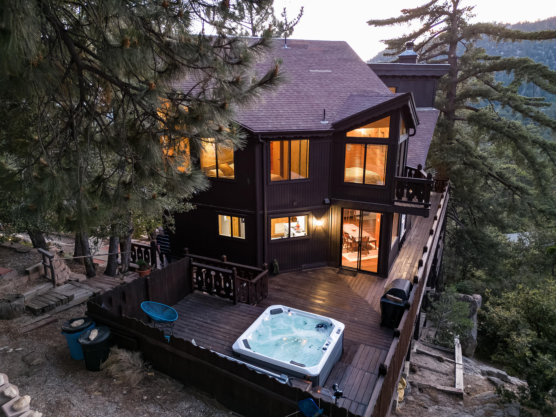 55540 Howland Road Idyllwild, CA 92549 - Photo 71 of 76 a view of a patio with chairs next to a yard