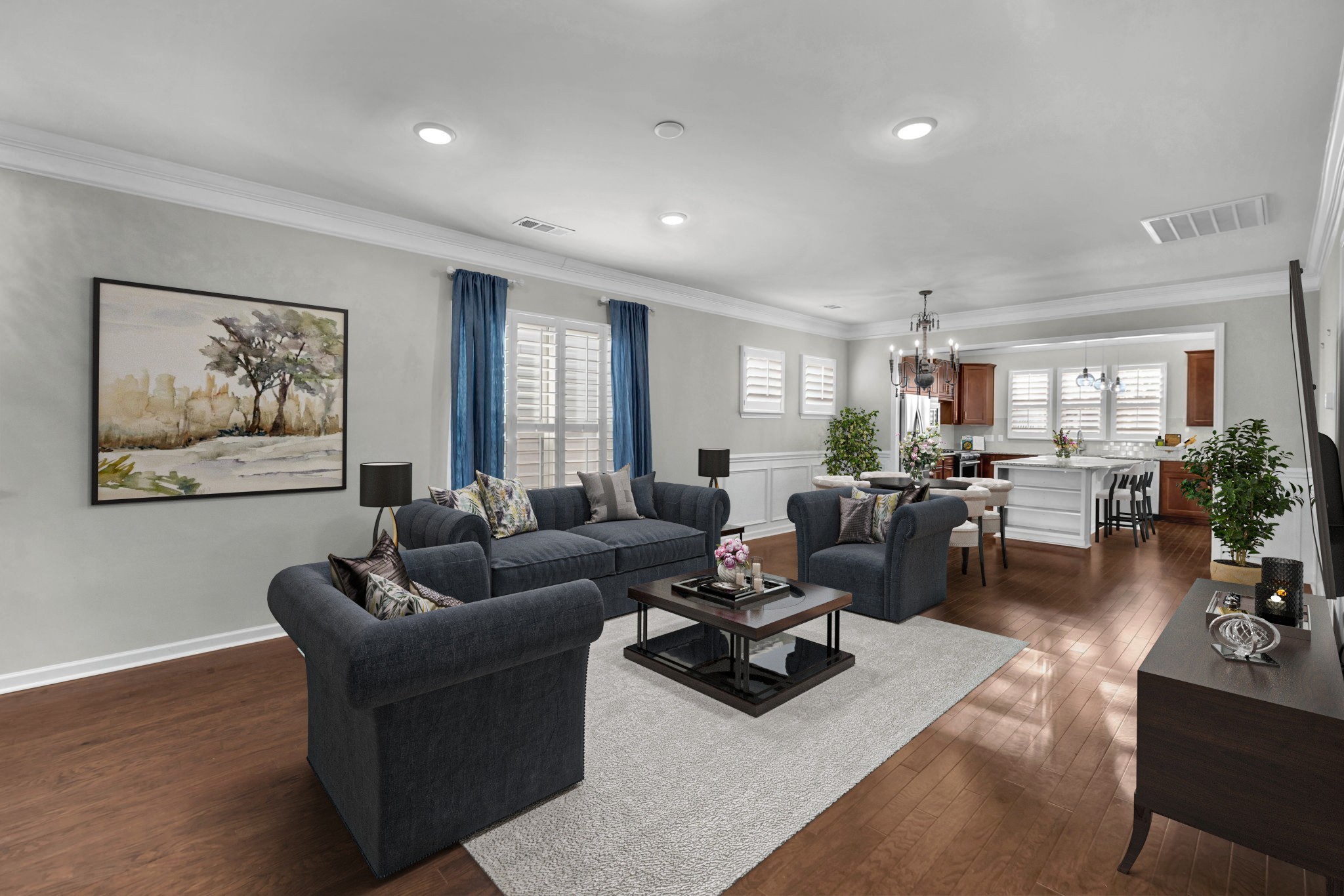843 Clay Place Spring Hill, TN 37174 - Photo 3 of 56 a living room with furniture potted plant and kitchen view