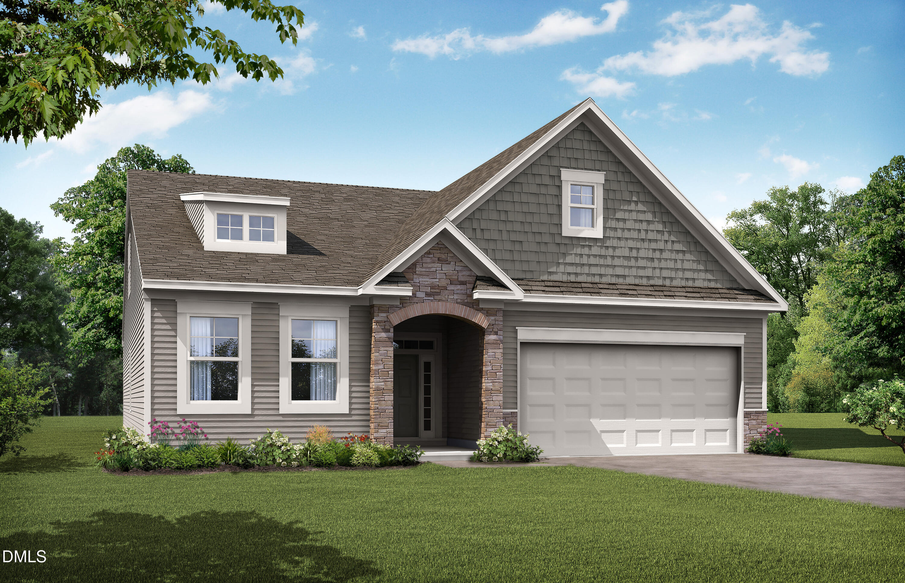 70 Slippery Elm Road Youngsville, NC 27596 - Photo 24 of 32 a front view of a house with a yard and garage