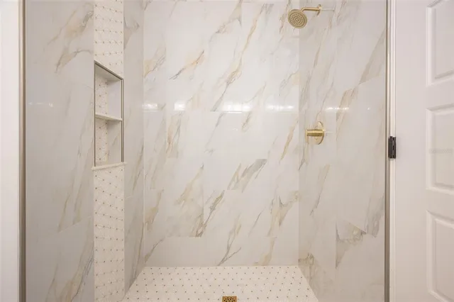 a bathroom with a shower