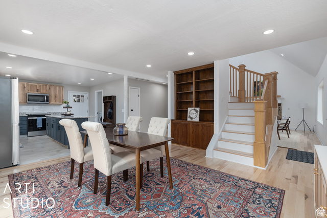 2807 North Ogden Canyon Road Eden, UT 84310 - Photo 14 of 72 Open-concept dining area featuring light wood-finish flooring