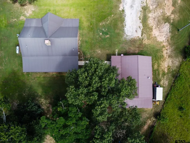 an aerial view of a house