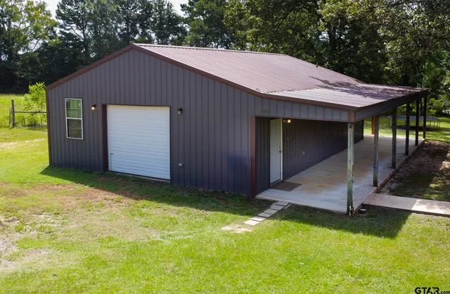 a view of a storage room with racks