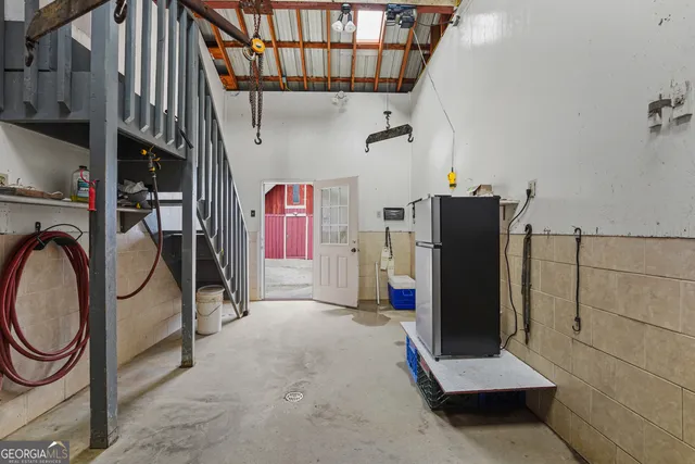 front view of a house with a patio