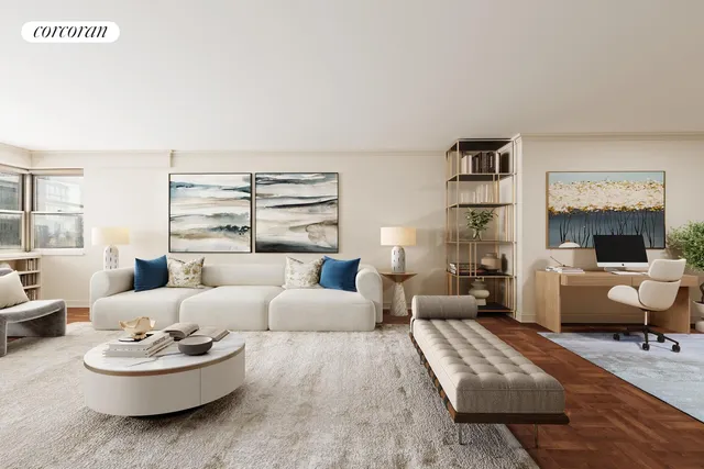 a living room with furniture and a couch