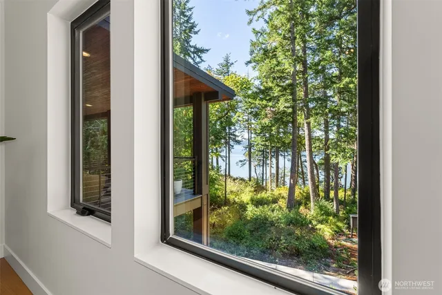 a view of a garden from a window