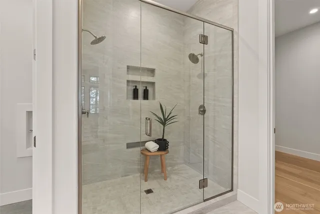 a bathroom with a shower