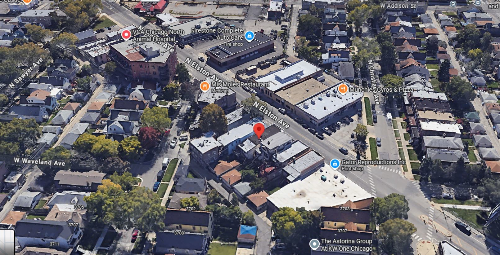3675 North Elston Avenue Chicago, IL 60618 - Photo 12 of 19 an aerial view of a city with lots of residential buildings