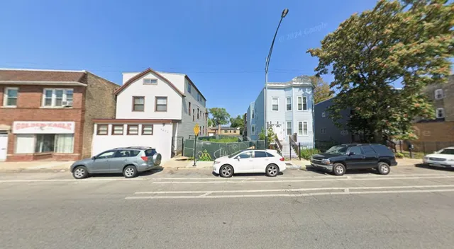 a car parked in front of a building