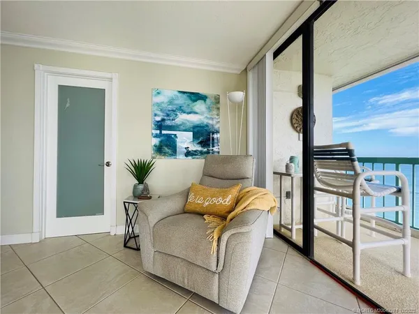 a view of a lake from a balcony