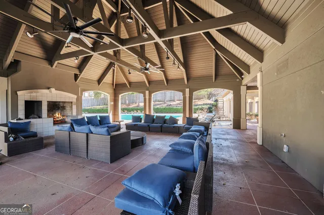 a living room with furniture