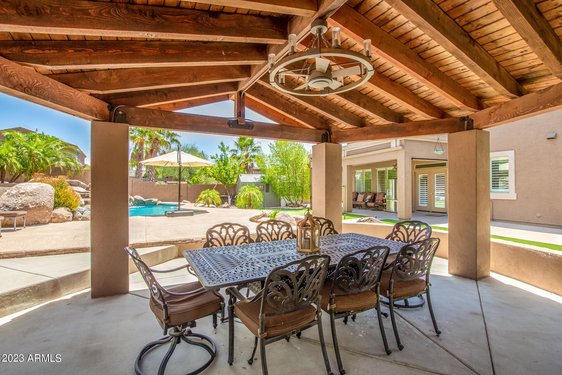 3416 West Montello Road Phoenix, AZ 85086 - Photo 50 of 71 a view of an outside dining space with furniture window