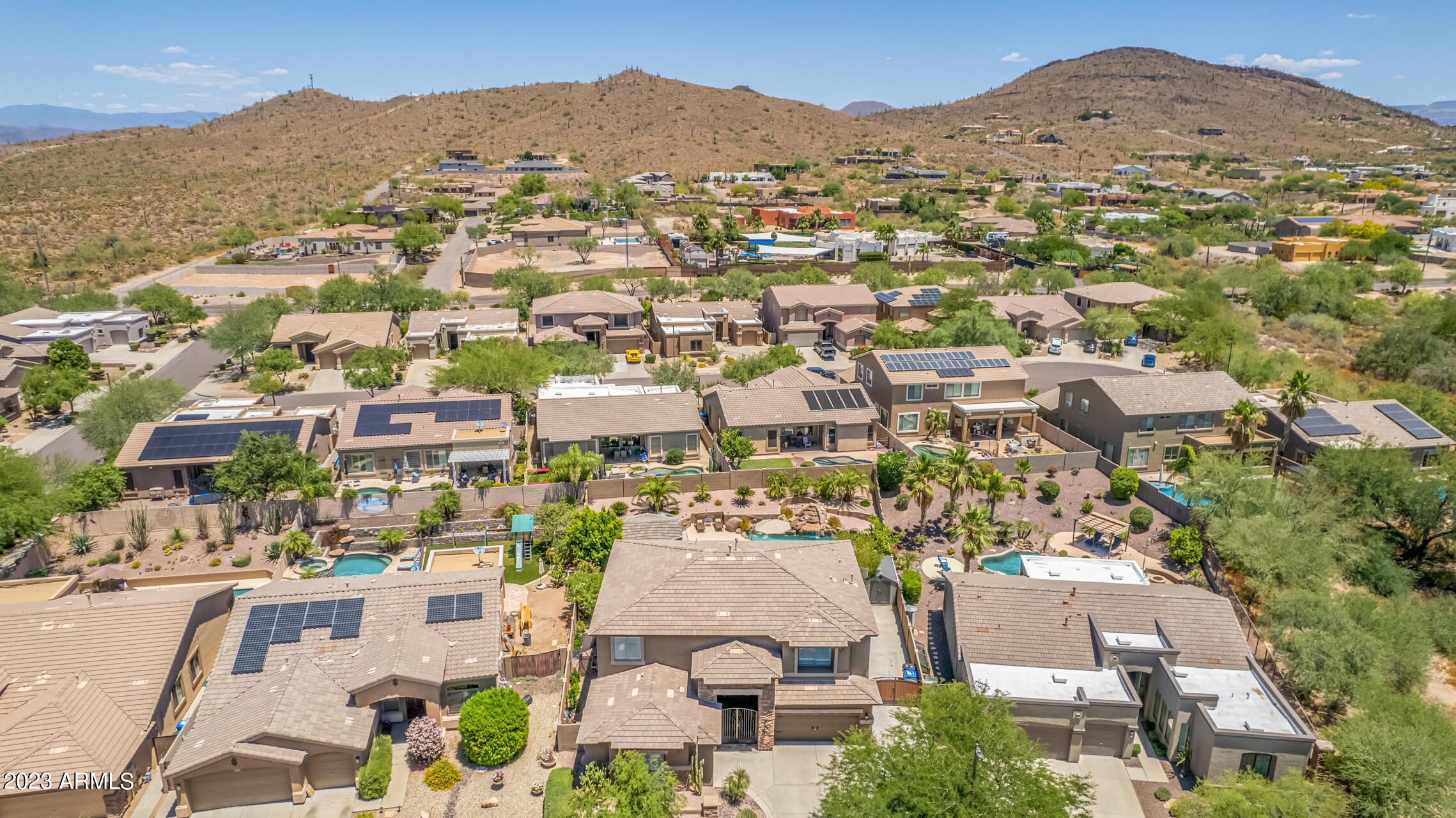 3416 West Montello Road Phoenix, AZ 85086 - Photo 69 of 71 an aerial view of residential houses with outdoor space