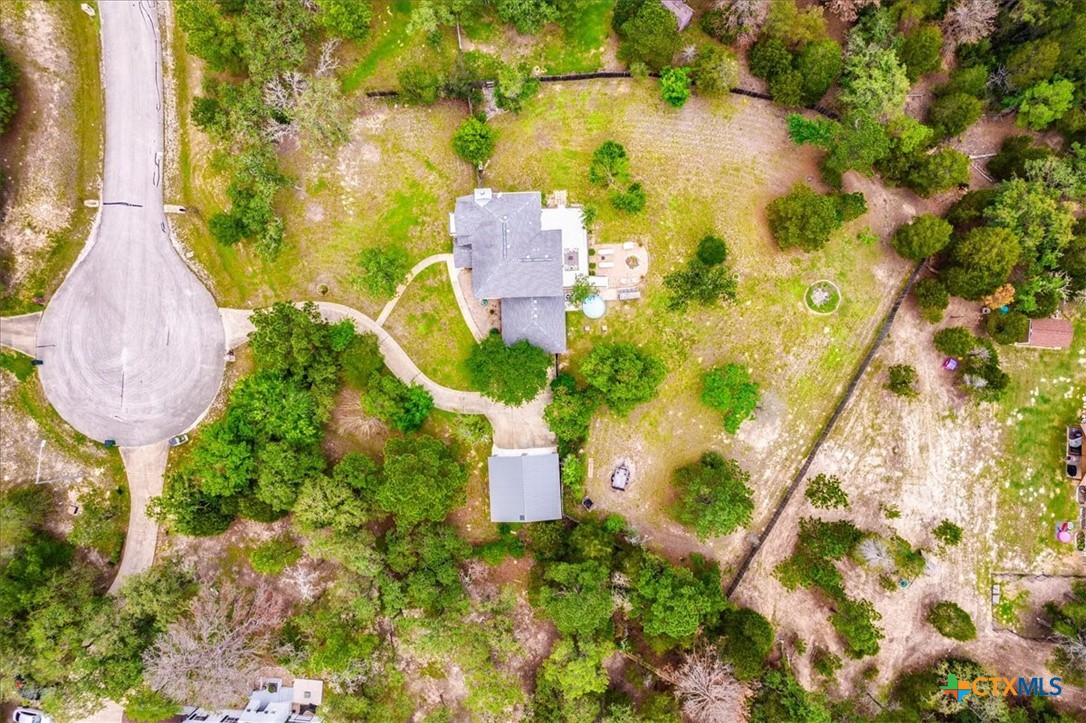 171 Pin Oak Crossing Elgin, TX 78621 - Photo 37 of 38 a aerial view of a house with a yard and large trees