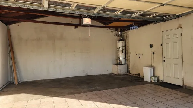 a view of a room with wooden walls