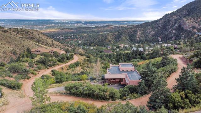 915 Oak Ridge Road Manitou Springs, CO 80829 - Photo 37 of 50 Aerial view of Oak Ridge Road, home in center