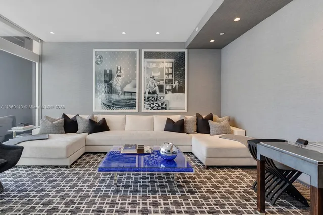 a living room with furniture