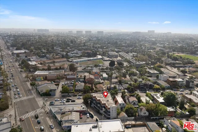 an aerial view of a city