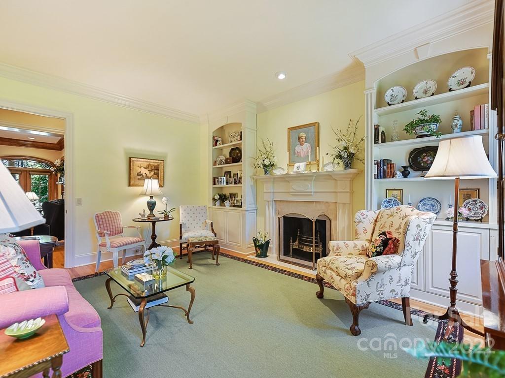 2236 Overhill Road Charlotte, NC 28211 - Photo 5 of 48 a living room with furniture and a fireplace