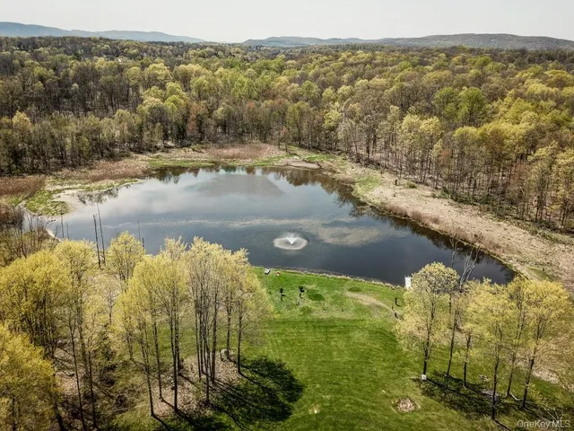 a view of lake with mountain