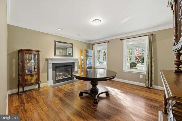 a view of a wooden floor and next to a wall