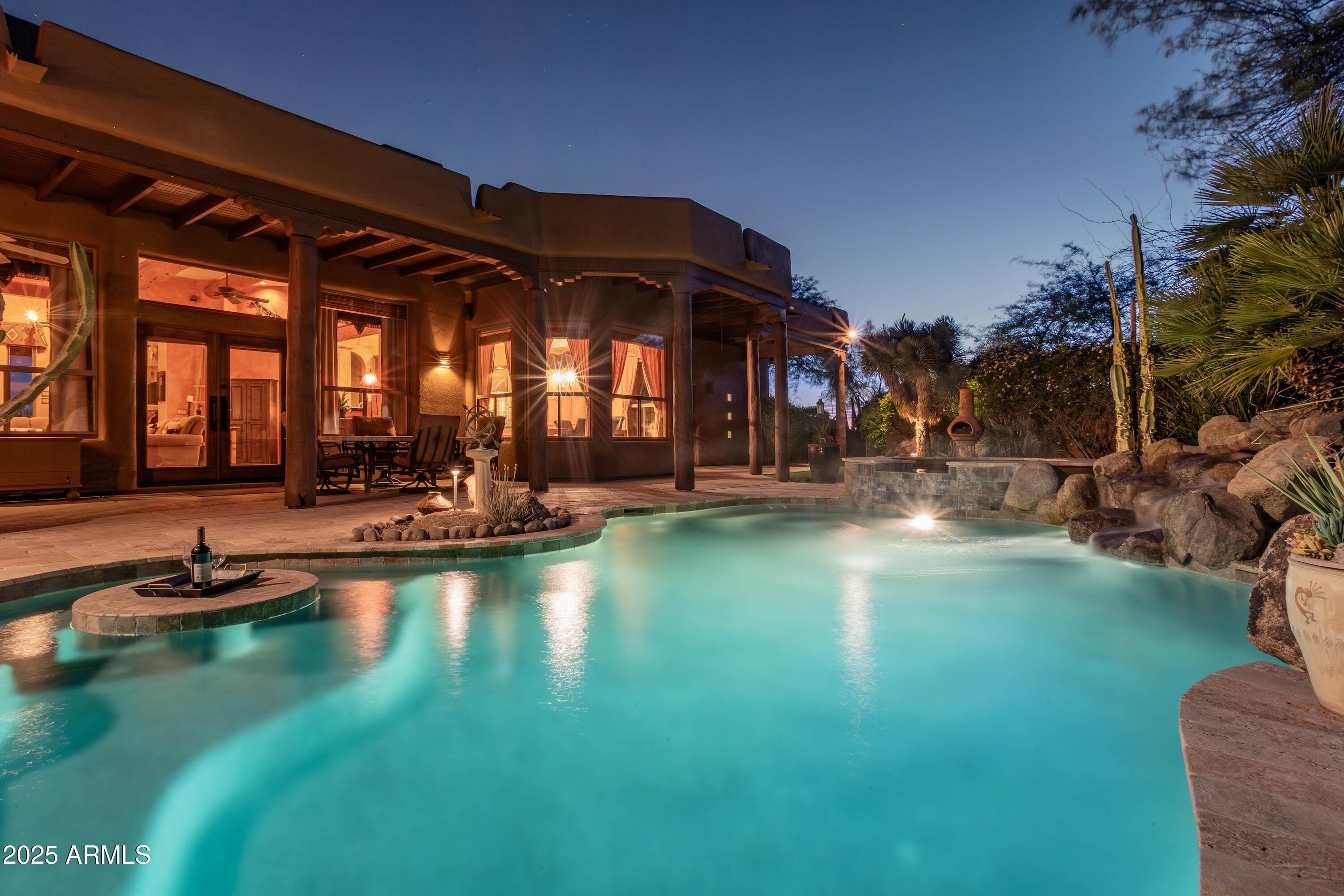 38599 North Rising Sun Road Carefree, AZ 85377 - Photo 47 of 56 backyard evening