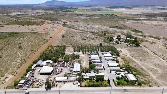 a view of a road with a yard