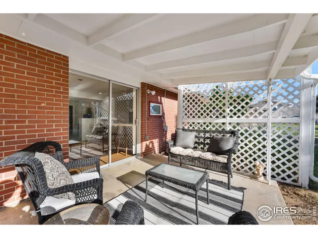 a outdoor living space with furniture