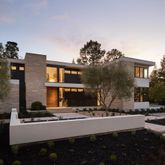 a front view of a building with street view