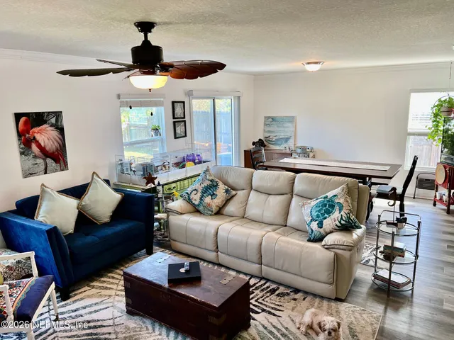 a living room with furniture