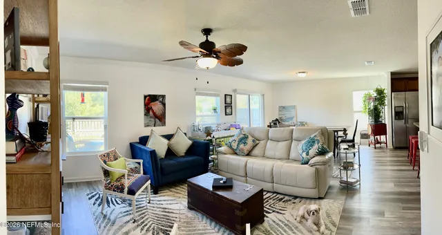 a living room with furniture
