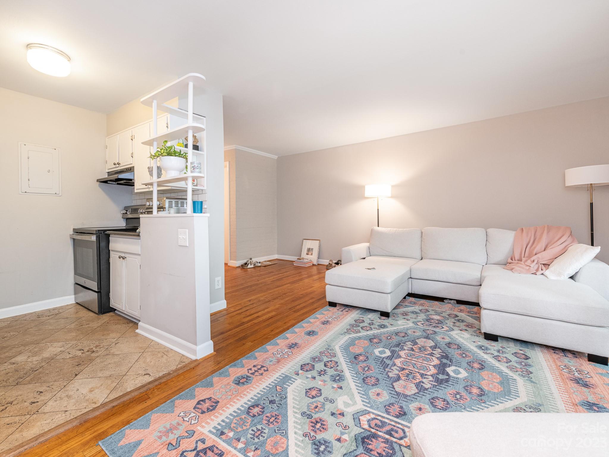 400 Queens Road, Unit C6 Charlotte, NC 28207 - Photo 13 of 25 a living room with furniture and a rug