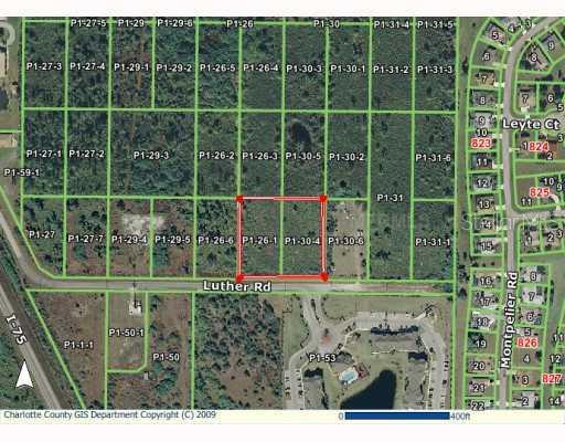 2520 Luther Road Punta Gorda, FL 33983 - Photo 1 of 1 Aerial View - ONE OF TWO PARCELS. 1.25 ACRES EACH