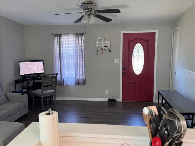 a living room with furniture