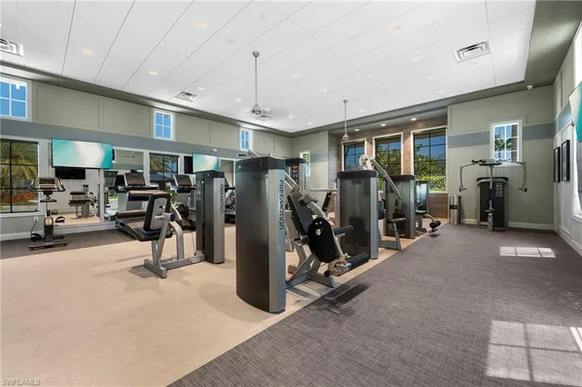 a room with gym equipment