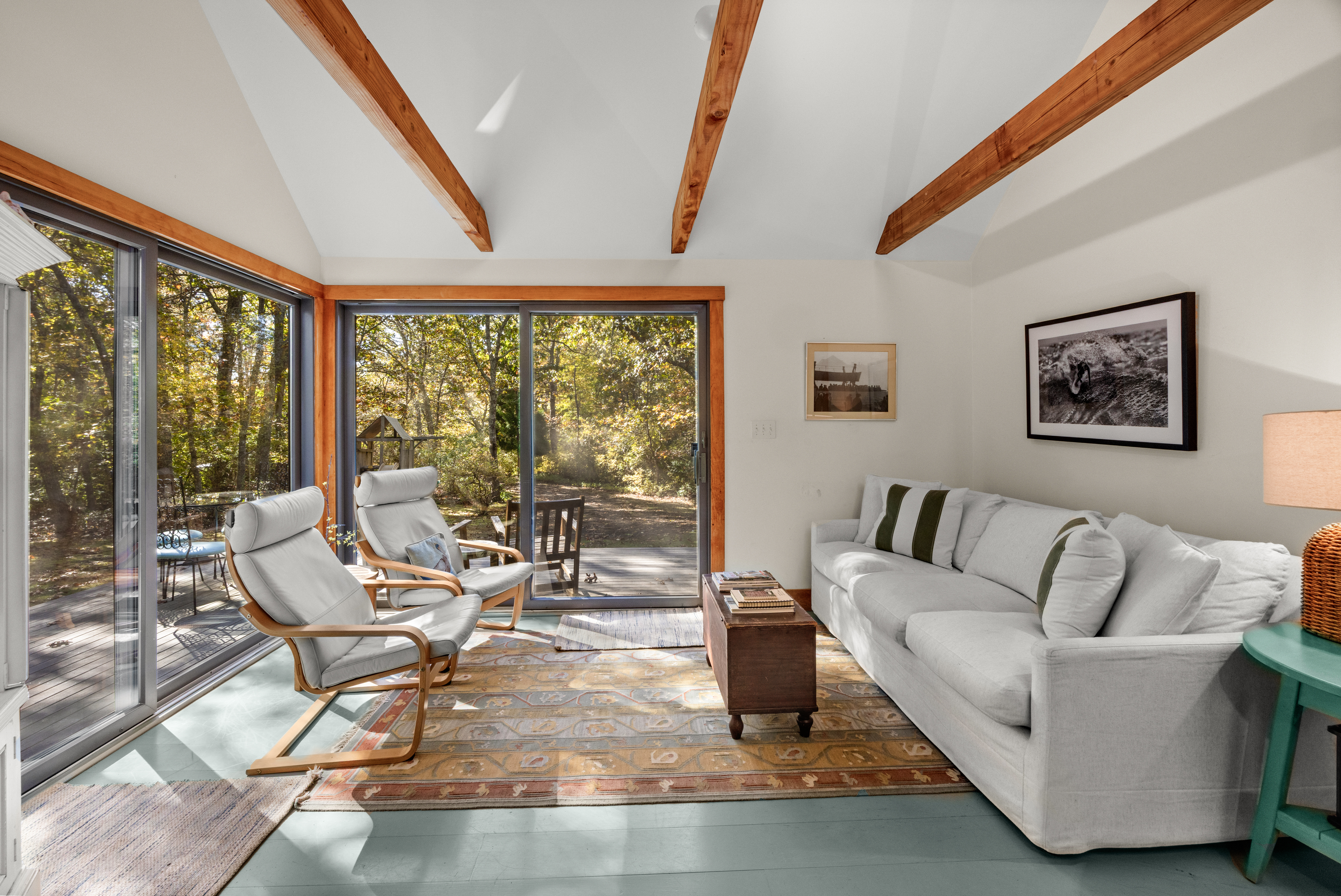 46 Tiercel Lane Chilmark, MA 02535 - Photo 3 of 20 a living room with furniture and floor to ceiling windows