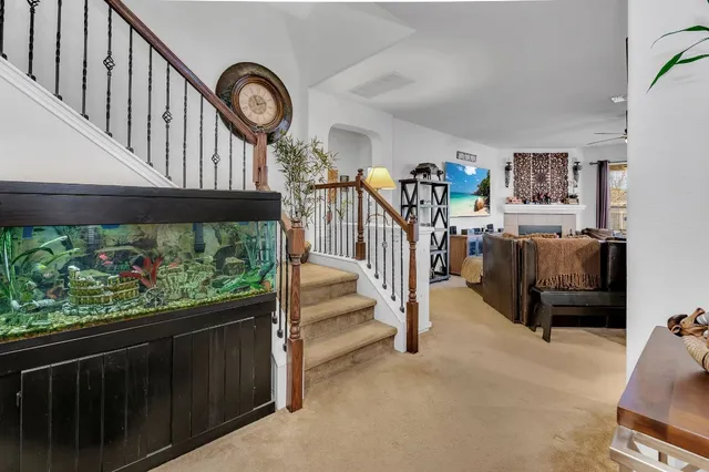 a view of front door with furniture