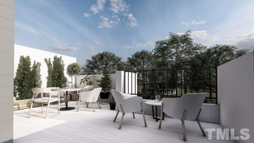 1412 Sawyer Road, Unit C11 Raleigh, NC 27610 - Photo 9 of 36 a view of a chairs and tables in the patio