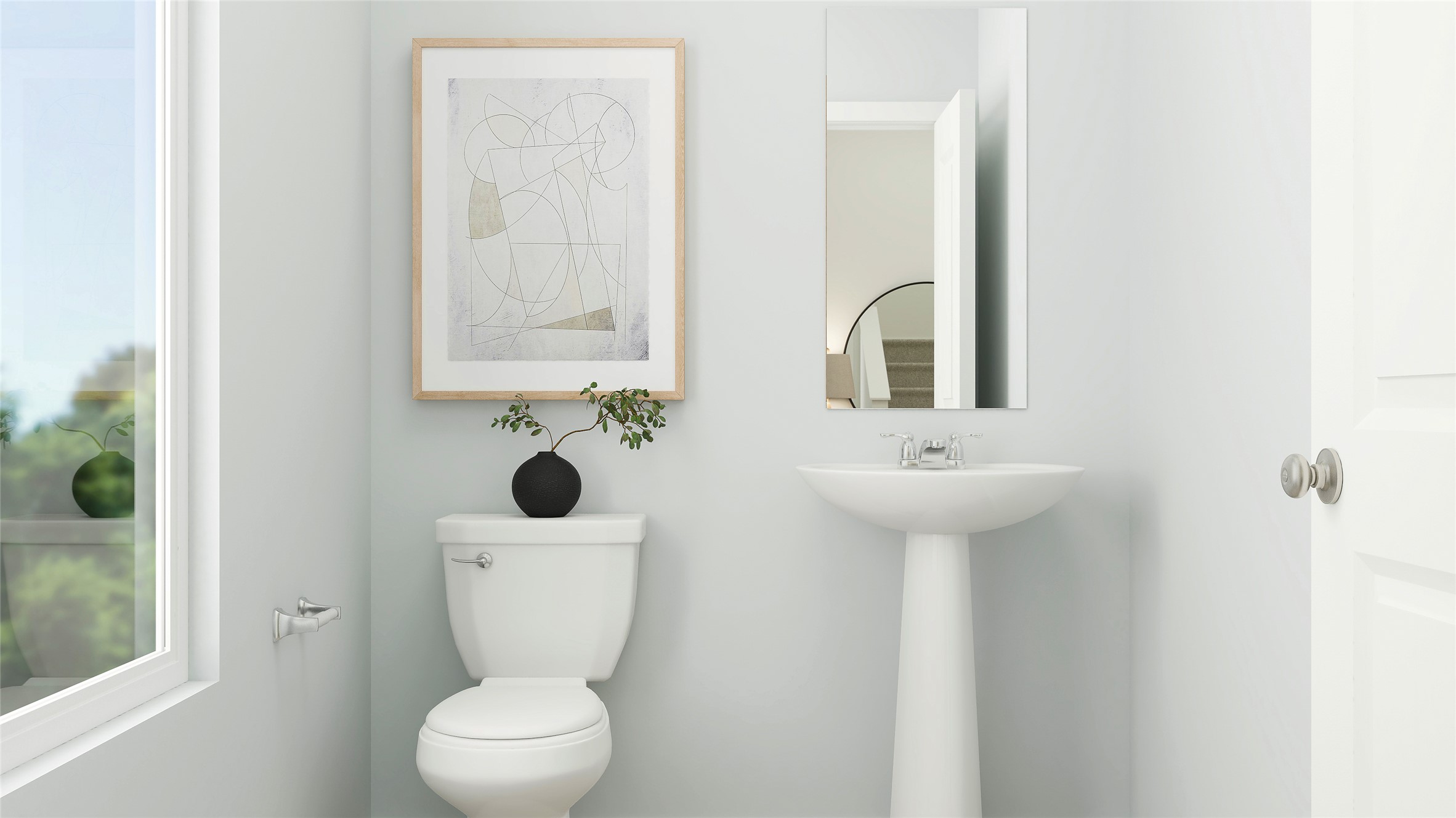 17911 Nashville Warbler Road Pflugerville, TX 78660 - Photo 20 of 22 a bathroom with a toilet sink and mirror