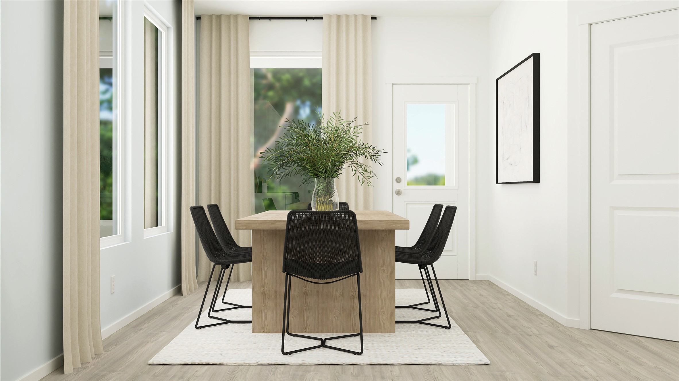 17911 Nashville Warbler Road Pflugerville, TX 78660 - Photo 8 of 22 a view of a dining room with furniture and wooden floor