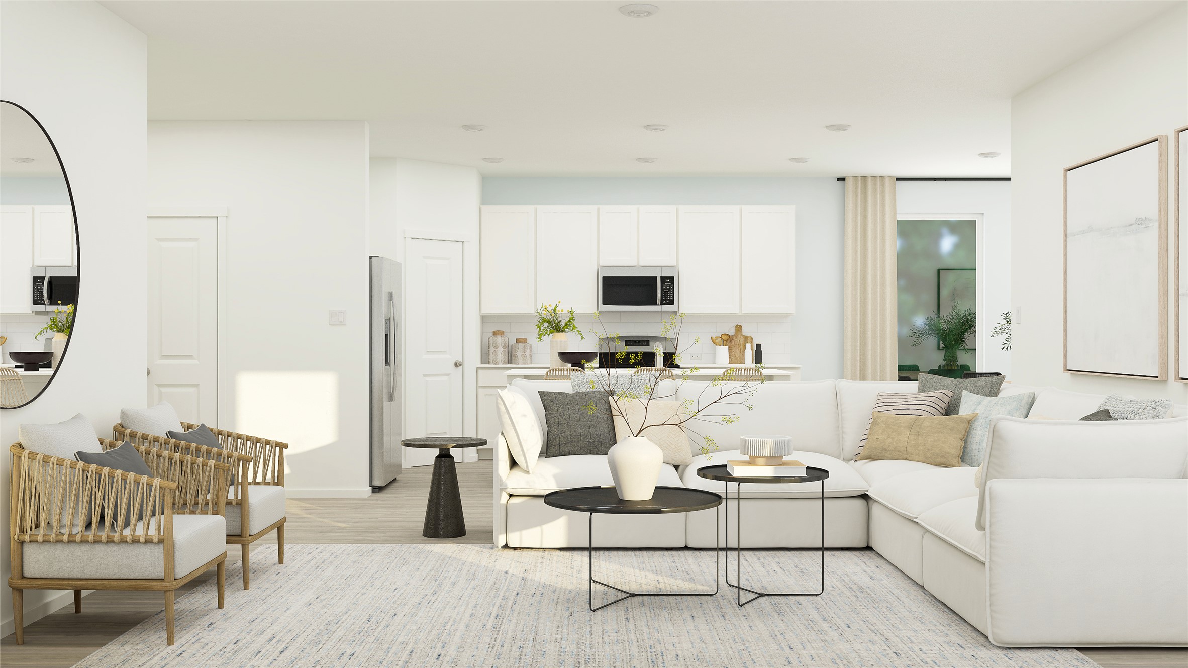 17911 Nashville Warbler Road Pflugerville, TX 78660 - Photo 9 of 22 a living room with furniture white walls and white walls