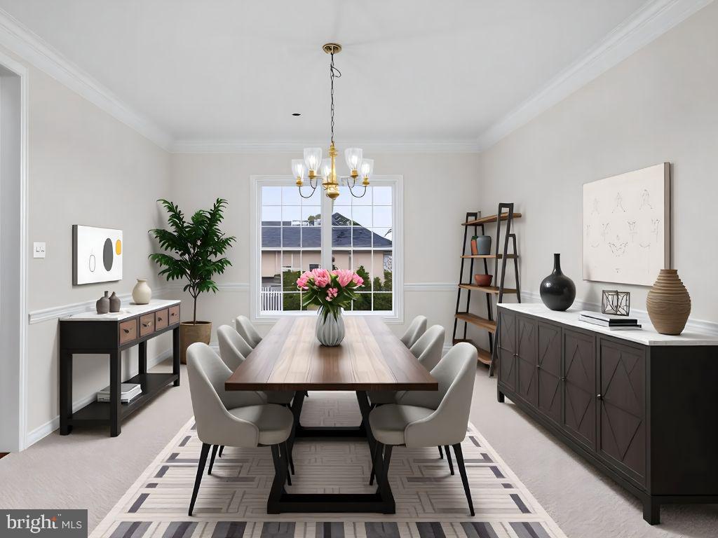 7604 Finglas Court Laurel, MD 20707 - Photo 5 of 48 a view of a dining room with furniture and chandelier